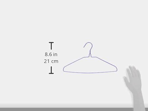 UM24 Galvanized Steel Metal Coat 16-Inch Clothes Wire Hangers with Plastic Coating in Assorted Colors, 13 Gauge, Set of 50