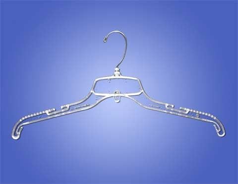 Only Hangers 17 Inch Plastic Clear Unbreakable Top Hanger Swivel Hook Great for T Shirt Blouse Jacket Coat Sweater & More, Pack of 50pcs