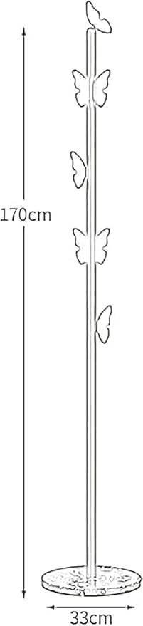 Garment Rack Metal Coat Rack With Marble Base, Free-standing Small Modern Coat Stand Tree With Butterfly-shaped Hooks, Save Space Coat Hanger For Entryway, Bedroom, Office, 33x170CM(Color:Gold+White)