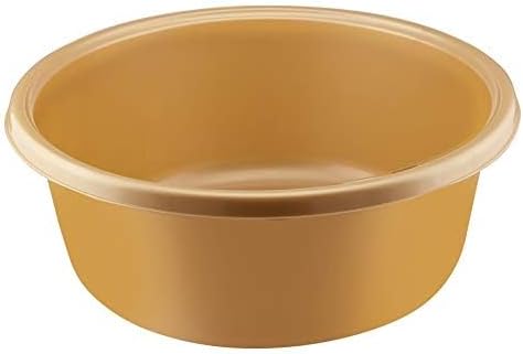 YBM HOME Round Plastic Wash Basin (Gold, 11.25")