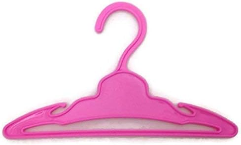 Doll Hangers Set of 24 Pink Plastic Hangers with Slit for 18 Inch Dolls Clothes