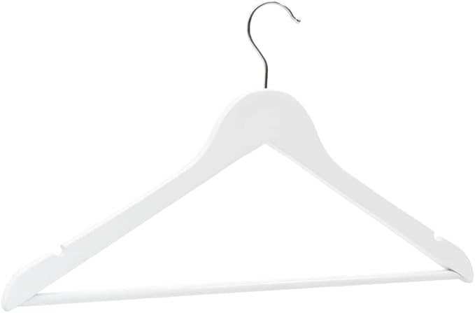 vidaXL Clothes Hanger Set 20 Pcs, 360° Swivel Hook Coat Hanger Clothes Organizer for Bedroom Closet, Non-Slip Hanger Clothes Rack, White Hardwood