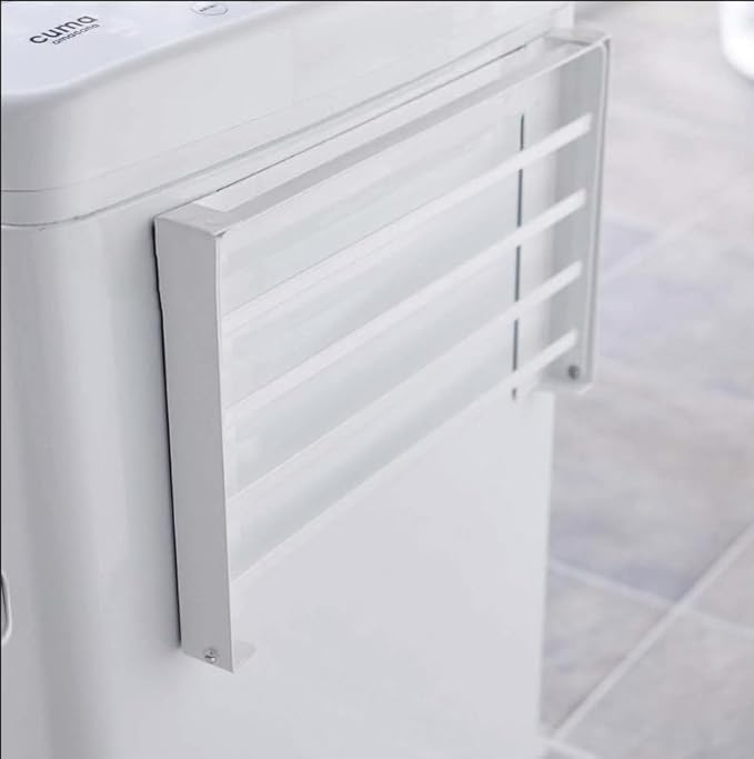 Foldable Magnetic Shelf for Washer and Dryer – Upgraded 3-Strip Strong Magnet Side Rack, Holds 11 lbs, Large 16" x 10" Carbon Steel Space Saving Storage Organizer for Laundry Room, White