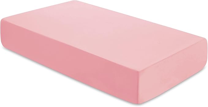 SiinvdaBZX 2-Piece Set Ruffled Crib Skirt & Soft Microfiber Fitted Crib Sheet, 52"x28" + Adjustable Elastic 14" Drop, Fit for Baby Standard Crib & Nursery Toddler Bedding (Blush Pink)