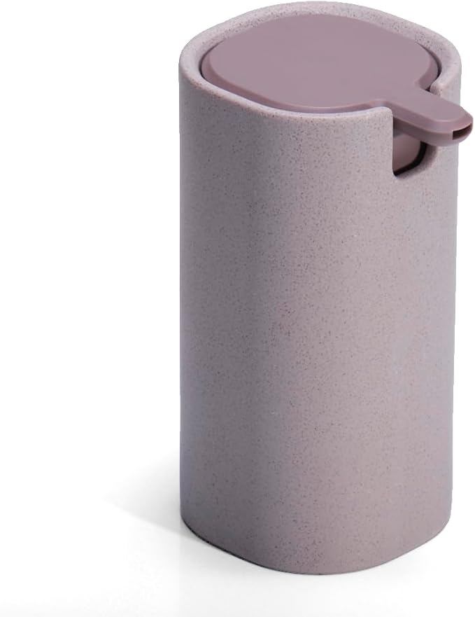 LINE+ARC Modern Easy-to-Press Soap Dispenser (Rose). Cute Bathroom Pink Marble Kitchen Sink Ergonomic Liquid Lotion Shampoo Conditioner.