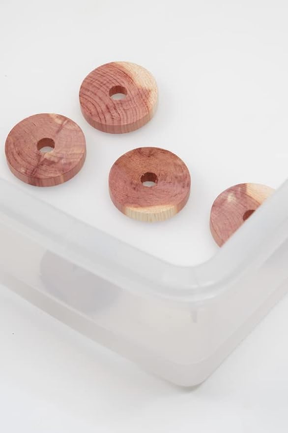 Cedar Blocks for Clothes Storage -Cedar Essence Cedar Rings (20 Pack) Made in USA