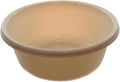 Ybm Home Round Plastic Wash Basin (1148 11.25", Beige with Dots)
