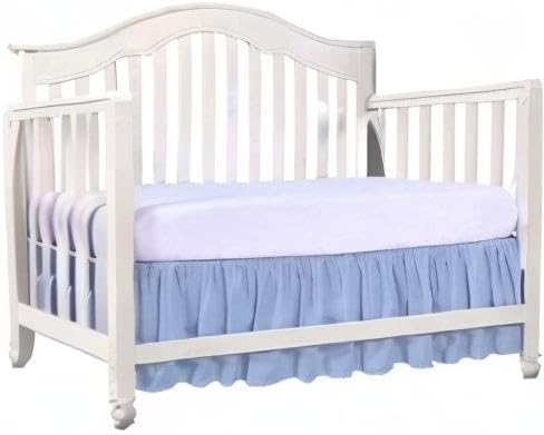 Light Blue Crib Bed Skirt, Perfect for Nursery Crib for Boys & Girls with a 14" Drop and Size 28"x 52"
