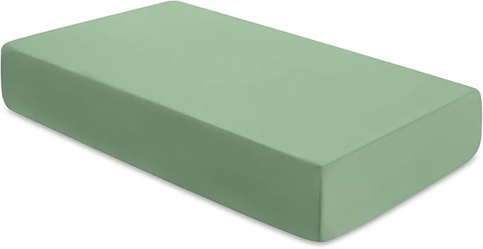SiinvdaBZX 2-Piece Set Ruffled Crib Skirt & Soft Microfiber Fitted Crib Sheet, 52"x28" + Adjustable Elastic 14" Drop, Fit for Baby Standard Crib & Nursery Toddler Bedding (Sage Green)