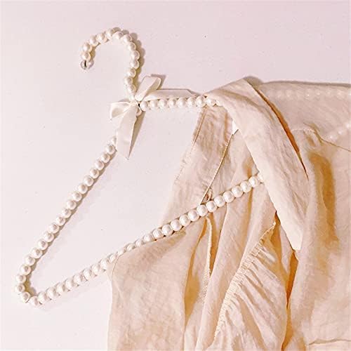 10PCS Pearl Beaded Clothes Rack Large Bowknot Wedding Shop Daily Pants Hangers 3#