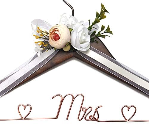 Wooden Bride Wedding Dress Hanger - Steel Wire Design
