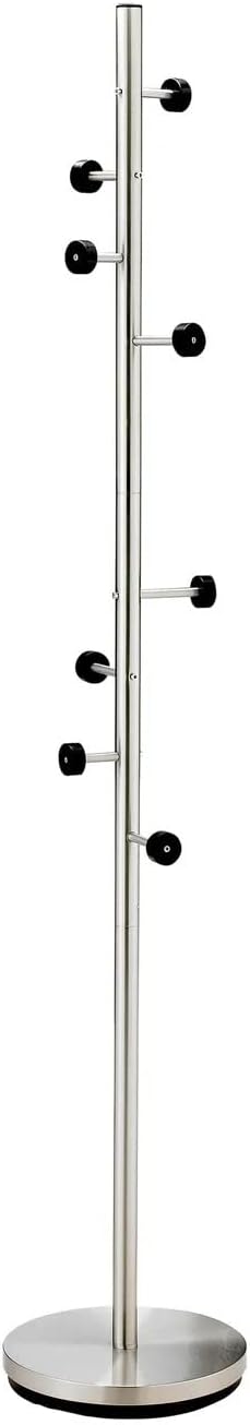 Adesso WK2030-22 Swizzle Coat Rack, Brushed Steel