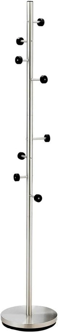 Adesso WK2030-22 Swizzle Coat Rack, Brushed Steel