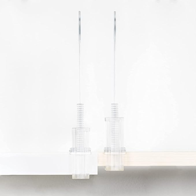 Richards Homewares Acrylic Shelf dividers 2 Pack- Closet Organizer and Storage for Purses, Sweaters, Clothes or Books - Clear Separators for Bedroom Kitchen Cabinets or Office Shelves