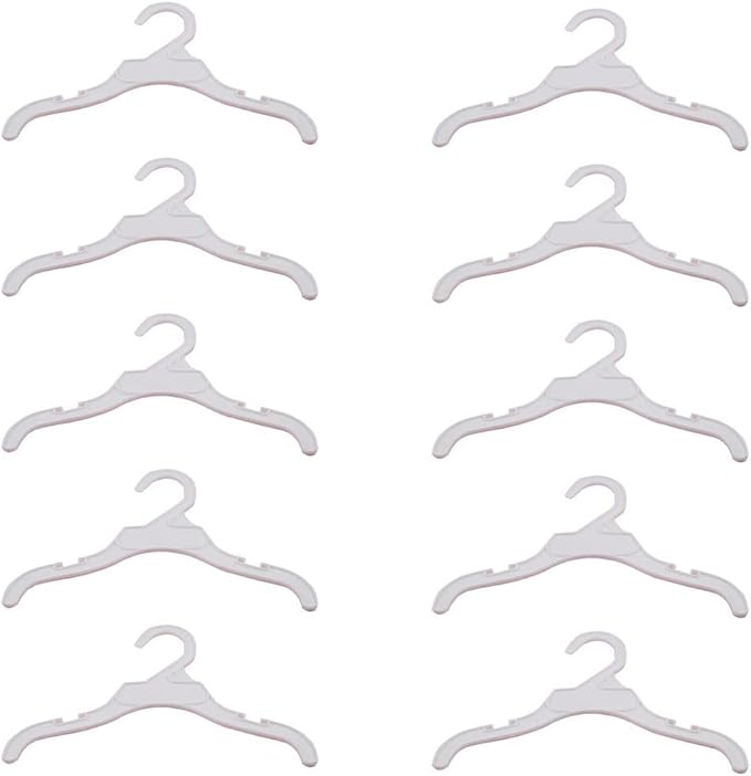 10Pcs Plastic Dog Clothes Hanger Non-Slip Clothing Rack Multi-Sizes Pet Clothes Plastic Pet Product Product Accessories(L,White)
