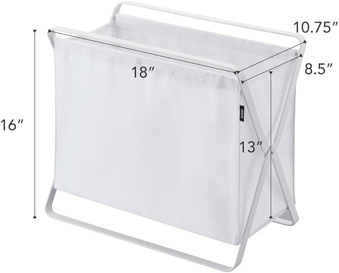 Yamazaki Home Tower Space Saving Storage Hamper, 16" - Steel - 8.5 Gallon, 32 Liters