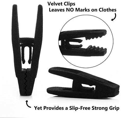 Black Velvet Clips for Velvet Hangers.10 Pack