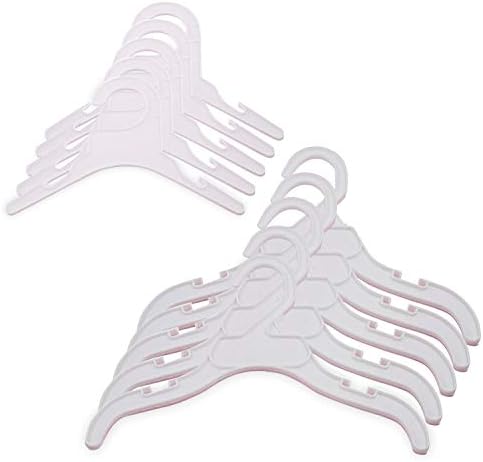 20PCS Pet Clothes Rack Hangers Adorable Durable Functional Plastic Pet Costume Hangers Dogs Cats Small Baby Toddler Clothes Hangers for Home Pets Photo Studio Baby Photo Studio S/L Size (White)