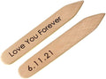 Custom Bronze Collar Stays For Men, Personalized 8th Anniversary Dress Shirt Stiffeners Father's Day Gift for Husband - Engraved Metal 2.25 Inches