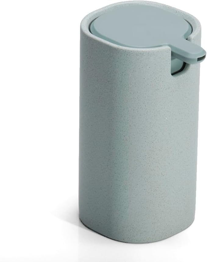 LINE+ARC Modern Easy-to-Press Soap Dispenser (Sage). Cute Bathroom Green Marble Kitchen Sink Ergonomic Liquid Lotion Shampoo Conditioner