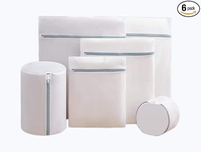 Mesh Laundry Bags 6 Packes Set Reusable Wash Bags for Delicates Foldable Breathable Laundry Bag for Home and Travel