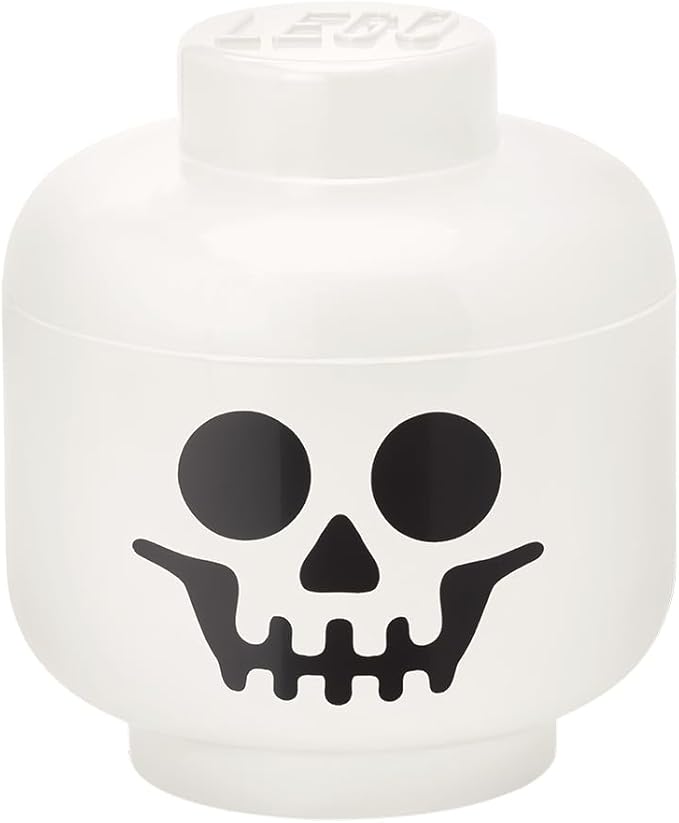 Room Copenhagen, LEGO Storage Heads Stackable Storage Container - Buildable Organizational Bins for Kid’s Toys and Accessories - 9.45 x 9.45 x 10.67in - Large, Skeleton, Holds 500 Bricks