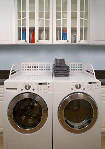 Haus Maus The Original Laundry Guard - Stop Laundry From Falling Behind Washer/Dryer - Invented by a US Mom - Made in NorthAmerica - Magnetic - Fits Most Front Loading Machines - Top of Fridge - White