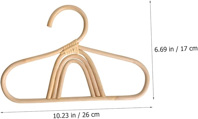 3pcs Rattan Clothes Hangers for Boy Girl Boy Girl Coat Hangers Compact Design for Nursery Organization for Closet Photoshoots