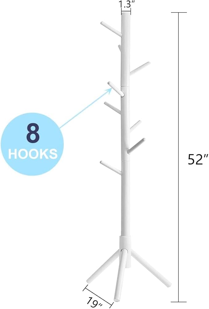 OYI Kids Coat Rack Clothing Coat Tree Sturdy coat rack Freestanding Kids Coat Hanger Stand No Tools Required Easy to Assembly Children Clothes Hat Bag Organizing in Room Entryway (white)