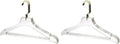 YBM Home Quality Acrylic Clear Coat Hangers Made of Clear Acrylic for a Luxurious Look and Feel for Wardrobe Closet, Clothes Hangers Organizes Closet, with Bar, Gold w/Flat Hook, 4119-6