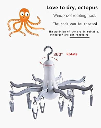 Foldable Clip and Drip Hanger/Hanging Drying Rack - 16 Clips Socks Drying Rack for Drying Underwear Clothes,Socks,Bras,Towel,Pants,Hat,Grey