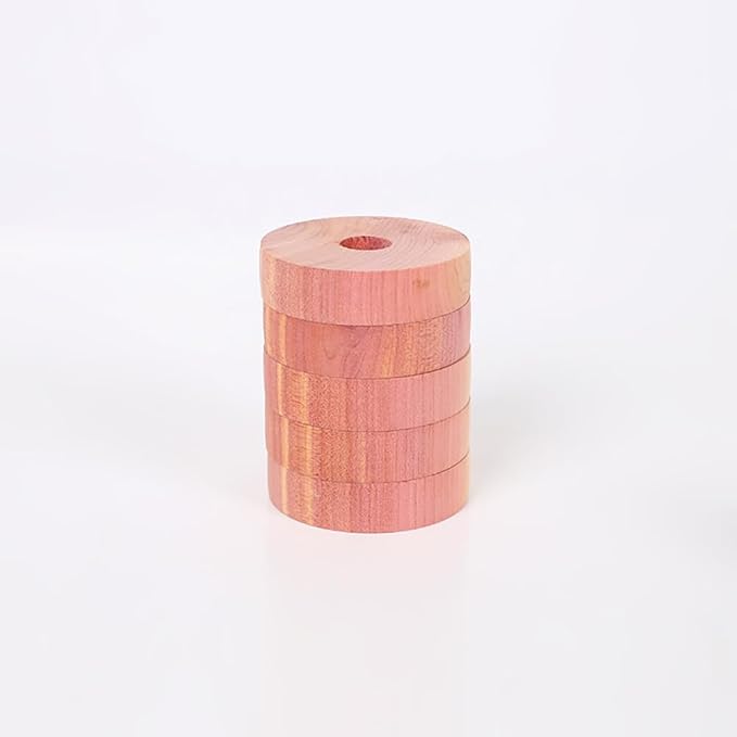 20 Pcs 4 x 1cm Cedar Wood Rings Cedar Closet Hanger Rings Aromatic Wood Cedar Planks Closet Cedar Blocks Clothes Storage Cedar Block Hang Ups Closet Storage Accessories