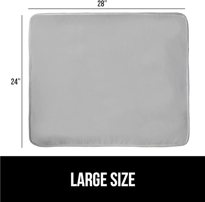GORILLA GRIP Ironing Mat, Portable Iron Pad, Magnetic Cover for Top of Laundry Washer, Dryer, Tabletop, Countertop Padded Blanket, Silicone Coating and Scorch Resistant, Travel Size 28x24, Silver