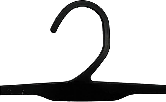 NAHANCO Intimate Apparel Molded Hanger with Delicate Shoulder Clips - 10" Polystyrene, Black (Pack of 1000)