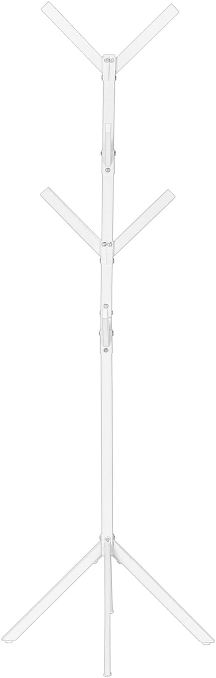 Monarch Specialties I 2059 Coat Rack, Hall Tree, Free Standing, 8 Hooks, Entryway, 70" H, Bedroom, Metal, White, Contemporary, Modern