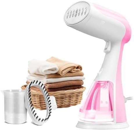 Portable Handheld Steamer for Clothes - 1350W Hand Held Clothes Steamer 15S Fast Heat-up, Heat-Resistant Steam Iron Remove Wrinkles for All Fabrics, 300ml Tank for Travel/Hotel