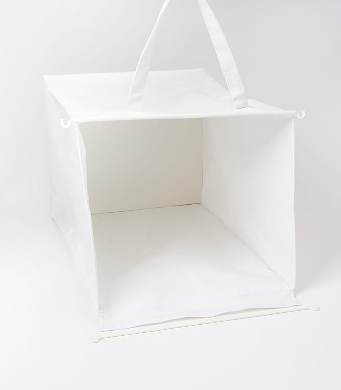 Yamazaki Home Tower Laundry Hamper Clothes Basket With Cotton Liner - Large, 25.2" - Steel + Cotton - 20 Gallons, 75 Liters