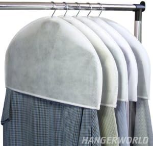 HANGERWORLD Breathable White Polypropylene Shoulder Covers (20 Pack, Suit / Dress / Sweater Protection)