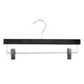 NAHANCO 14” Flat Wooden Skirt/Pant Hanger with Chrome Hardware, Black (Pack of 10)