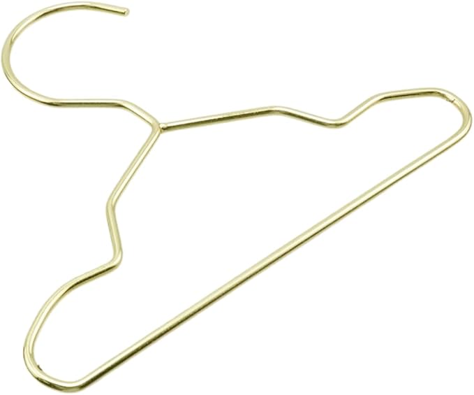 HEVSTIL 10PCS Small Gold Coat Hangers – 5.91 Inch Stainless Steel Mini Hangers | Thin Metal Clothes Hangers for Wardrobe, Undergarments, and Compact Closets