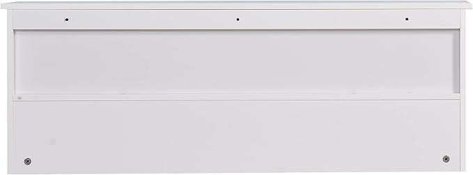 Elegant White Wooden Wall-Mounted Coat Rack with Shelf - Entryway Organizer with 4 Dual Hooks - Modern Storage Display for Home Decor, Plants, Photos - MDF Construction - 39"x8"x14"