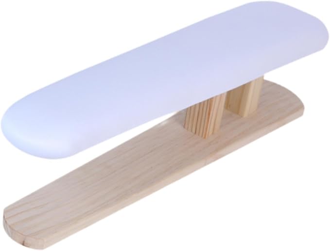 Mini Ironing Board with Wood Base Replacement Cover Ironing Stool Iron Board for Craft Rooms Household Collars Garments Cuffs, White 57cmx13cmx16cm