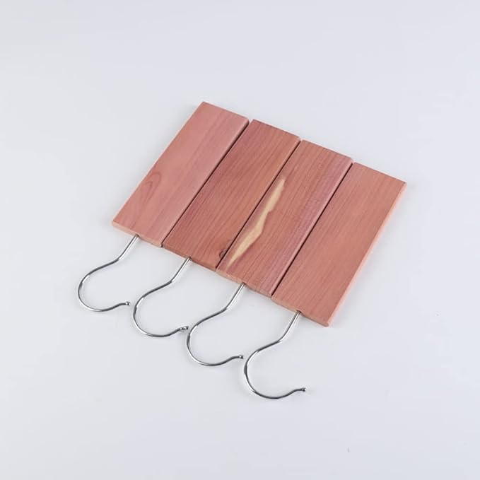 4 Pieces Cedar Hang Ups Natural Cedar Blocks Ceder Hangers Cedar Blocks Hangers Cedar Hangers Blocks Cedar Wooden Hangers Cedar Planks Storage Accessories for Clothes Storage