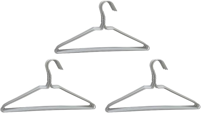 Bulk Pack of 30 White Plastic Coated Metal Wire Hangers – Heavy Duty 13-Gauge Steel, 16” Wide (40.5cm), Rust-Resistant Drip Dry Clothes Hangers