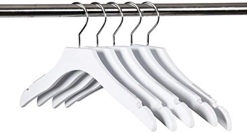 100 Quality White Wooden Kids Hanger Luxury Wave Design Chrome Swivel Hook (100, 14.5")