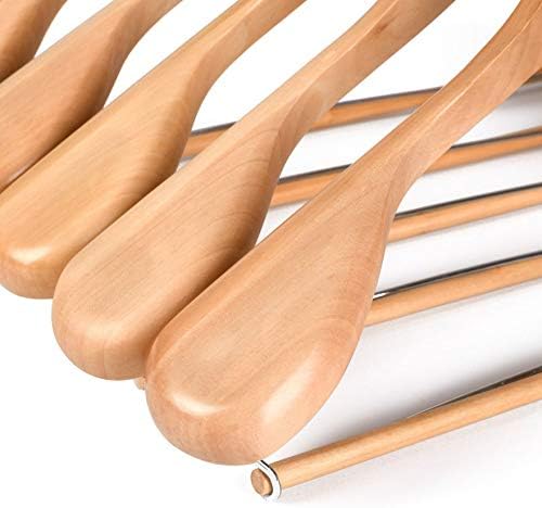 Quality Luxury Wooden Suit Hangers Wide Wood Hanger for Coats and Pants Retro Finish (18, Natural Finish)