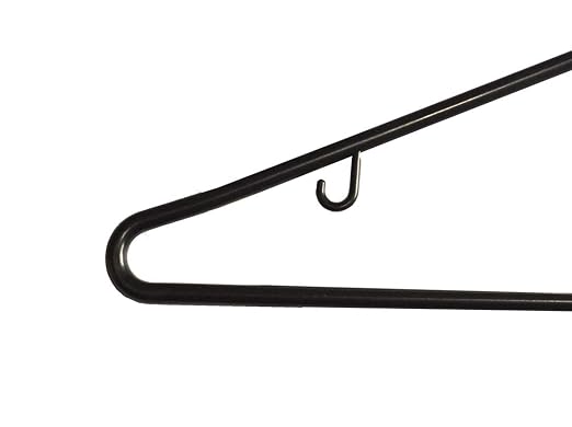 NAHANCO Plastic Tubular Hangers - 16 1/4" Black (Pack of 144)