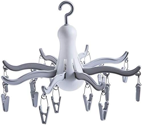 Foldable Clip and Drip Hanger/Hanging Drying Rack - 16 Clips Socks Drying Rack for Drying Underwear Clothes,Socks,Bras,Towel,Pants,Hat,Grey