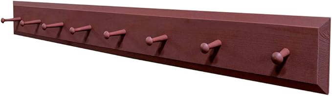 Sawdust City Wall Coat Rack with Pegs - 4' long (Solid Burgundy)