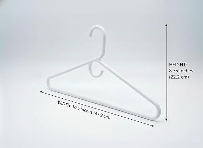 12-Pack Heavy Duty Tubular Plastic Clothes Hangers – White Jumbo Adult Coat & Suit Hangers | Super Strong, Sleeved, Space-Saving Closet Organizers